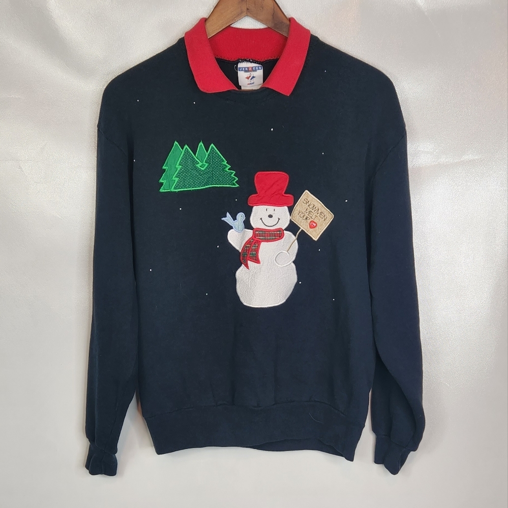 Jerzees Christmas Snowman Sweater